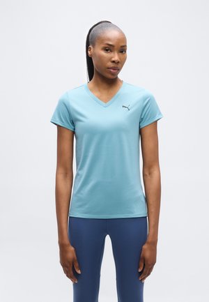 TAD ESSENTIAL V NECK TEE - Bluză sport - baltic sea blue