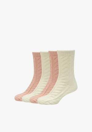 s.Oliver, SOCKEN COSY CABLE KNIT 4ER PACK - Socken - blanc