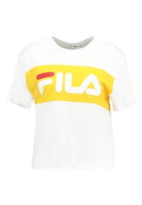 Fila ALLISON - T-shirt imprimé - bright white/citrus