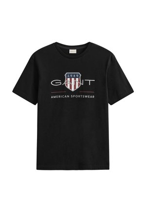 GANT REG ARCHIVE SHIELD SS T-SHIRT - T-shirt con stampa - black