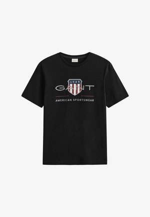 GANT REG ARCHIVE SHIELD SS T-SHIRT - T-shirt con stampa - black