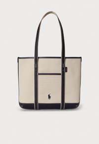 COTTON CANVAS SMALL SHOPPER TOTE - Handbag - ecru/navy