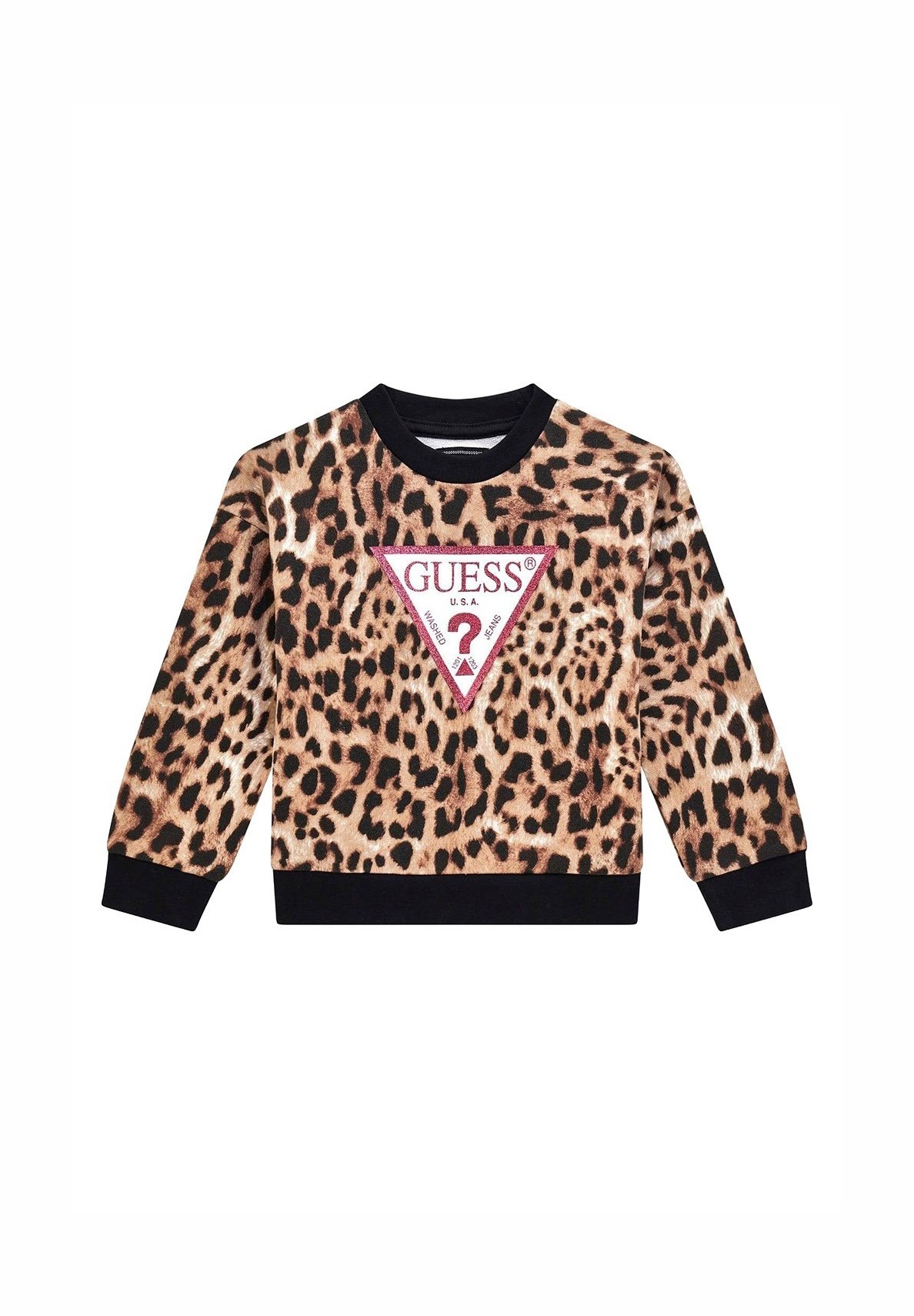 Guess GIROCOLLO Felpa leopardato/marrone