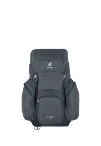 Mochila de senderismo Deuter Gröden 32 de color gris oscuro con múltiples compartimentos con cremallera y correas ajustables.