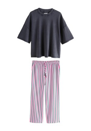SET - Pijamale - grey pink stripe
