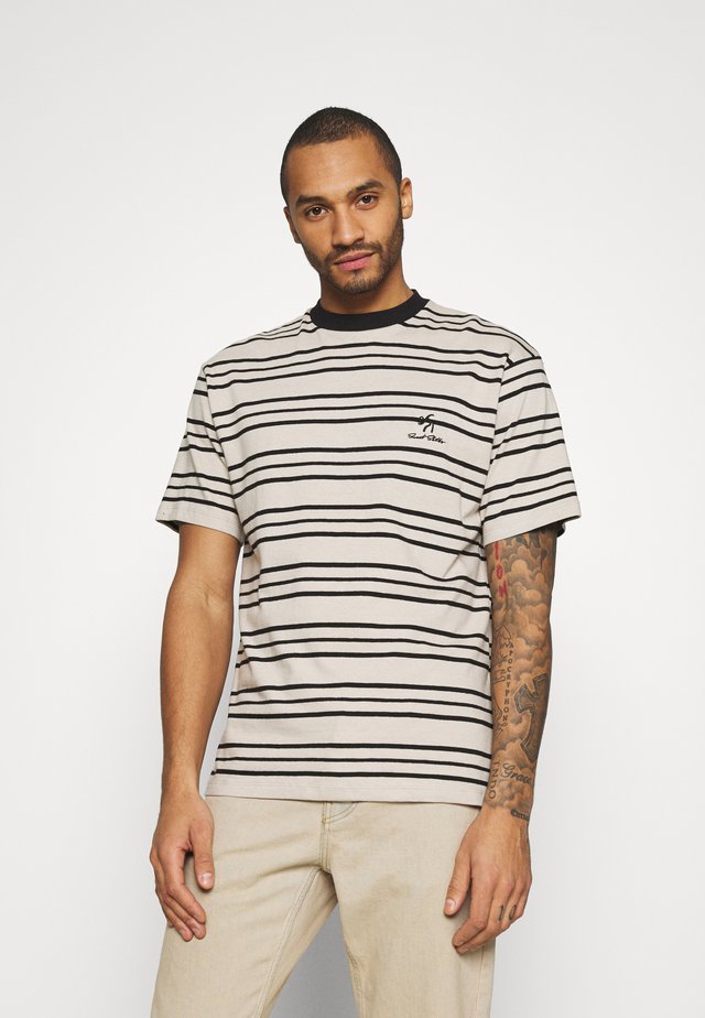 UNISEX SWEET LOOSE STRIPED TEE - Print T-shirt - ecru/black