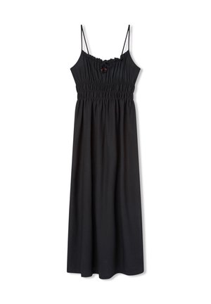 Terranova, CON NASTRINI E DETTAGLIO IN LEGNO - Vestito lungo - nero