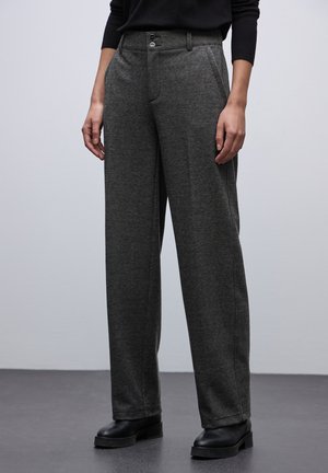 STRAIGHT MELANGE  - Pantaloni - schwarz