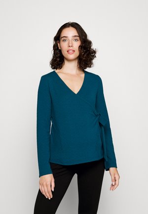 Pieces Maternity PMJINDA WRAP TOP - Topper langermet - reflecting pond