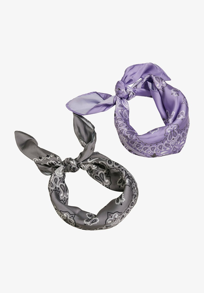 Urban Classics BANDANA UNISEX 2 PACK - Tørklæde / Halstørklæder - lavender asphalt