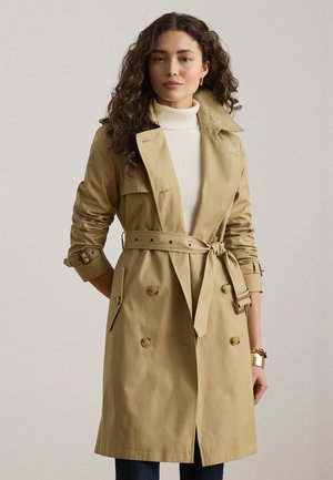 Lauren Ralph Lauren Petite DOUBLE BREASTED COTTON BLEND TRENCH COAT - Trentšmantel - birch tan