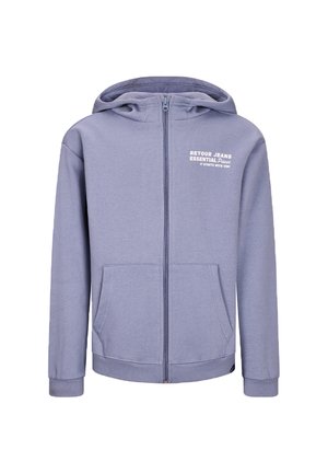 Felpa con zip - stone wash blue