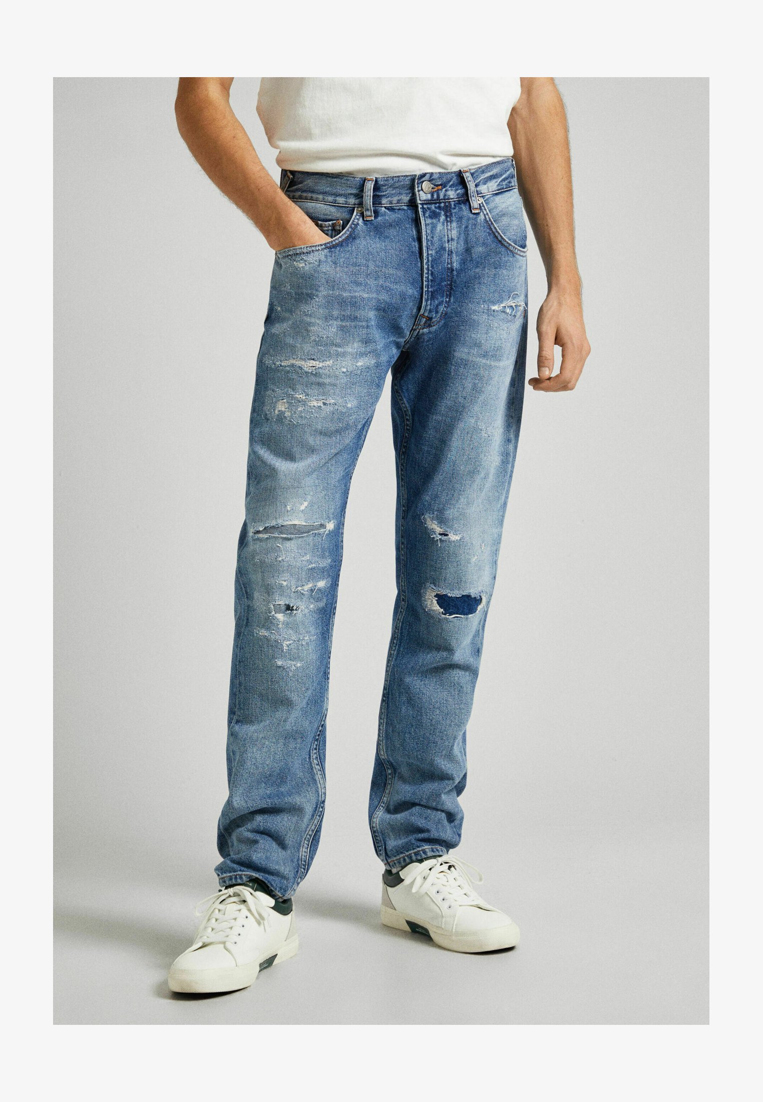 Jeans Dritti Uomo Pepe Jeans - Cotone Stretch Comfort, Vestibilità Rilassata, Vita Media