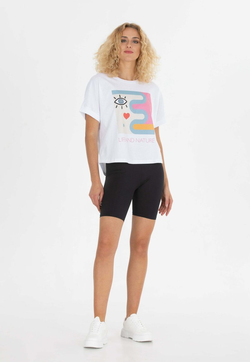Damen T-Shirts | Shiva Diva MIT ABSTRAKTEN PRINT AUS T-Shirt print weiß - MH00434 Damen T-Shirts | Shiva Diva MIT ABSTRAKTEN PRINT AUS T-Shirt print weiß - MH00434