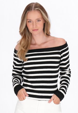 Striktrøje - black offwhite