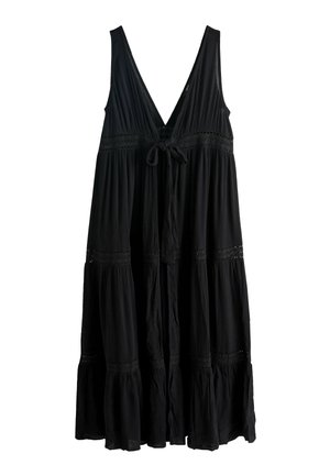 REGULAR FIT - TIE FRONT MAXI LENGTH COVER-UP  . - Accessorio da spiaggia - black