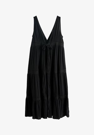 REGULAR FIT - TIE FRONT MAXI LENGTH COVER-UP . - Accessoire de plage - black