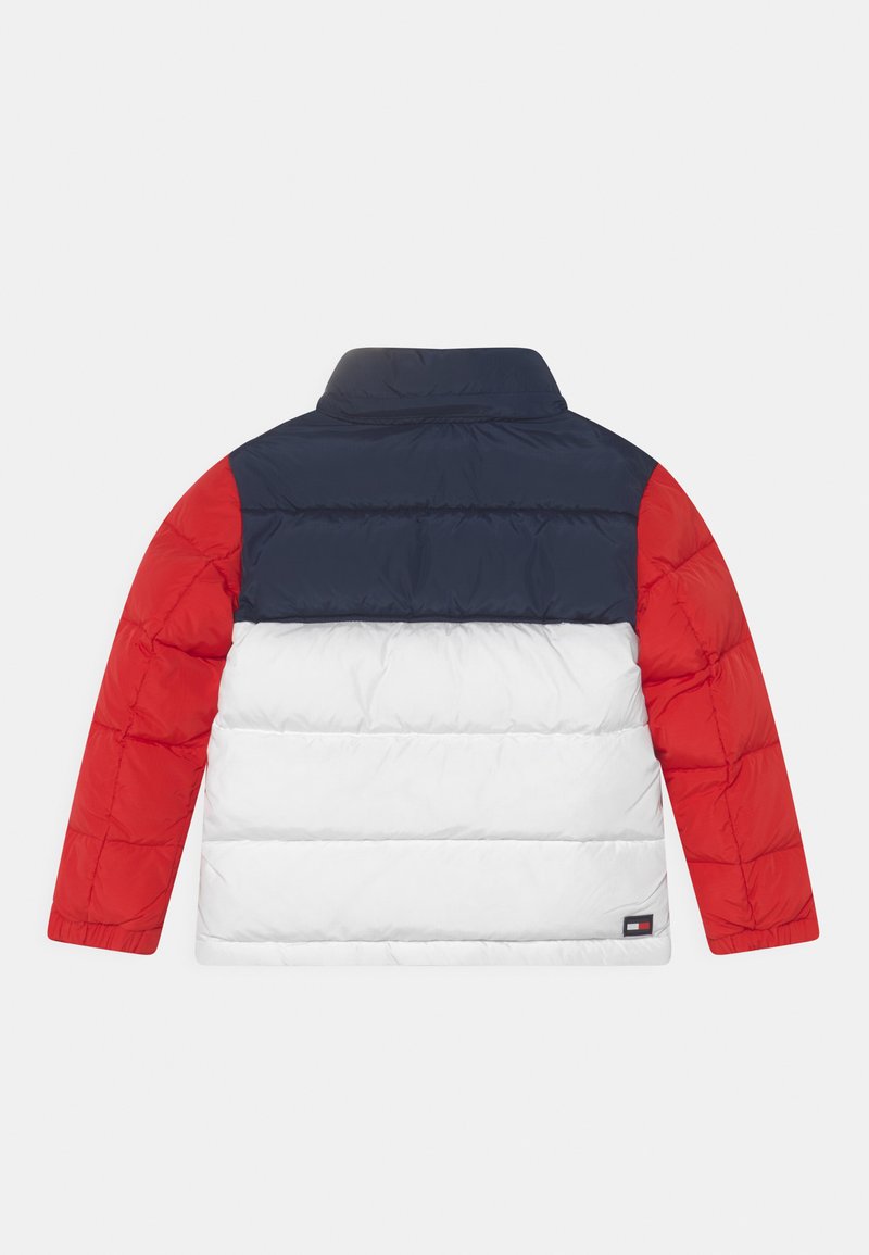 red and blue tommy hilfiger jacket