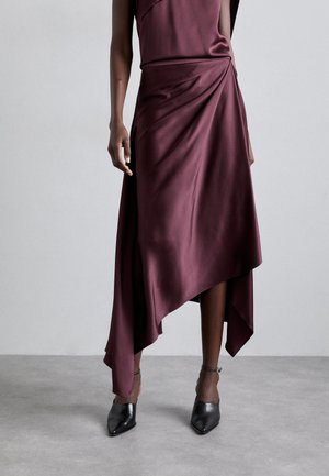 ASYMMETRIC DRAPE SKIRT - Maxinederdele - elderberry