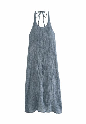 TEXTURED HALTER - Maxi šaty - denim blue
