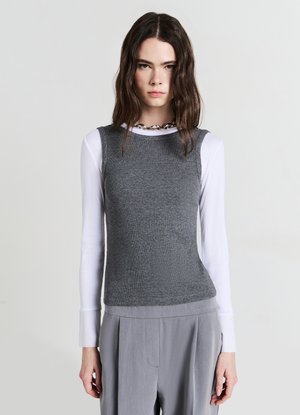 DOPPIO CAPO - Maglietta a manica lunga - grigio fumo melange