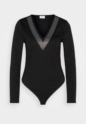 VILA VIVOLLY BODYSTOCKING - Camiseta de manga larga - black