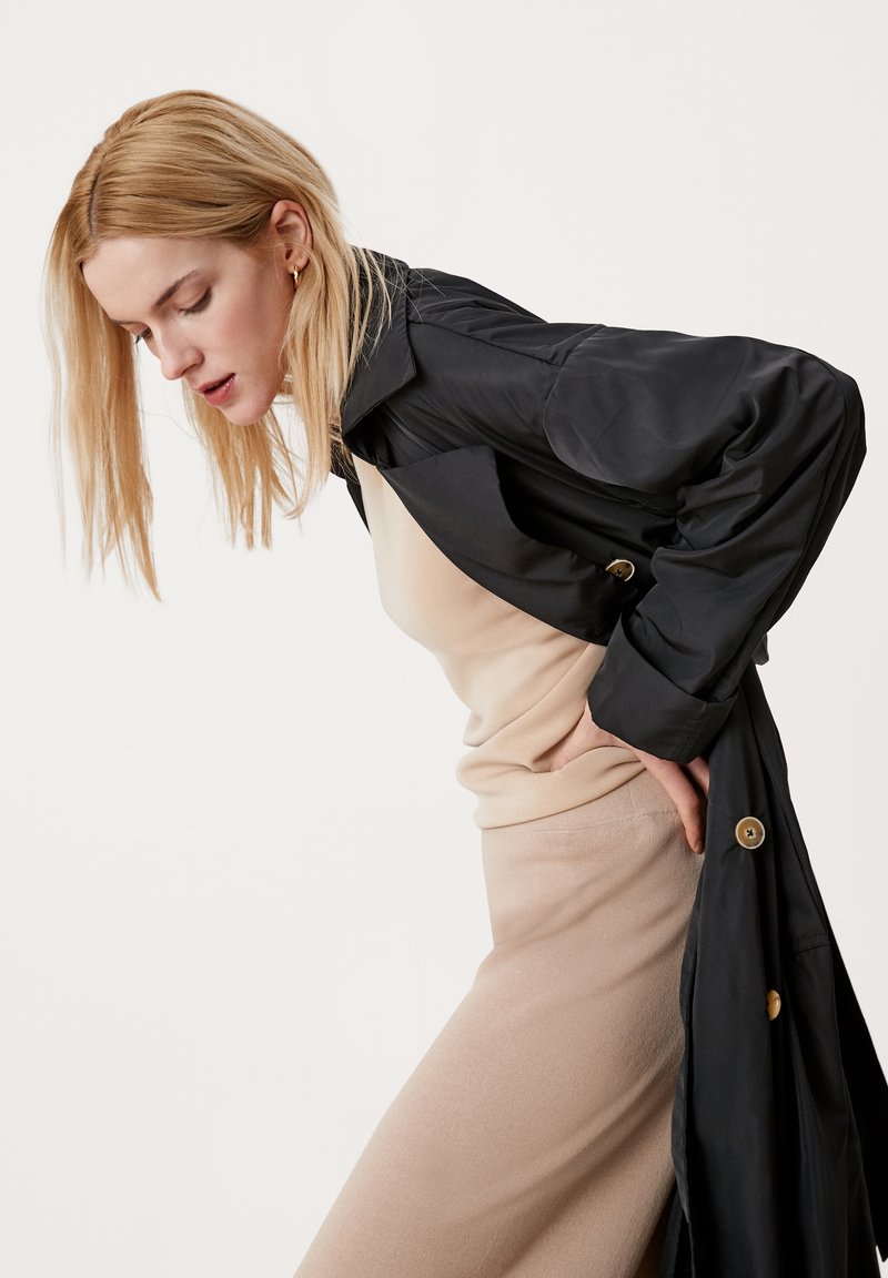 Damen Parkas | s.Oliver BLACK LABEL Trenchcoat grey black/schwarz - PL48029 Damen Parkas | s.Oliver BLACK LABEL Trenchcoat grey black/schwarz - PL48029