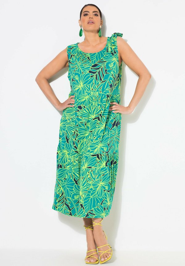 NEON LEAF SLEEVELESS  - Jerseykleid - turquoise