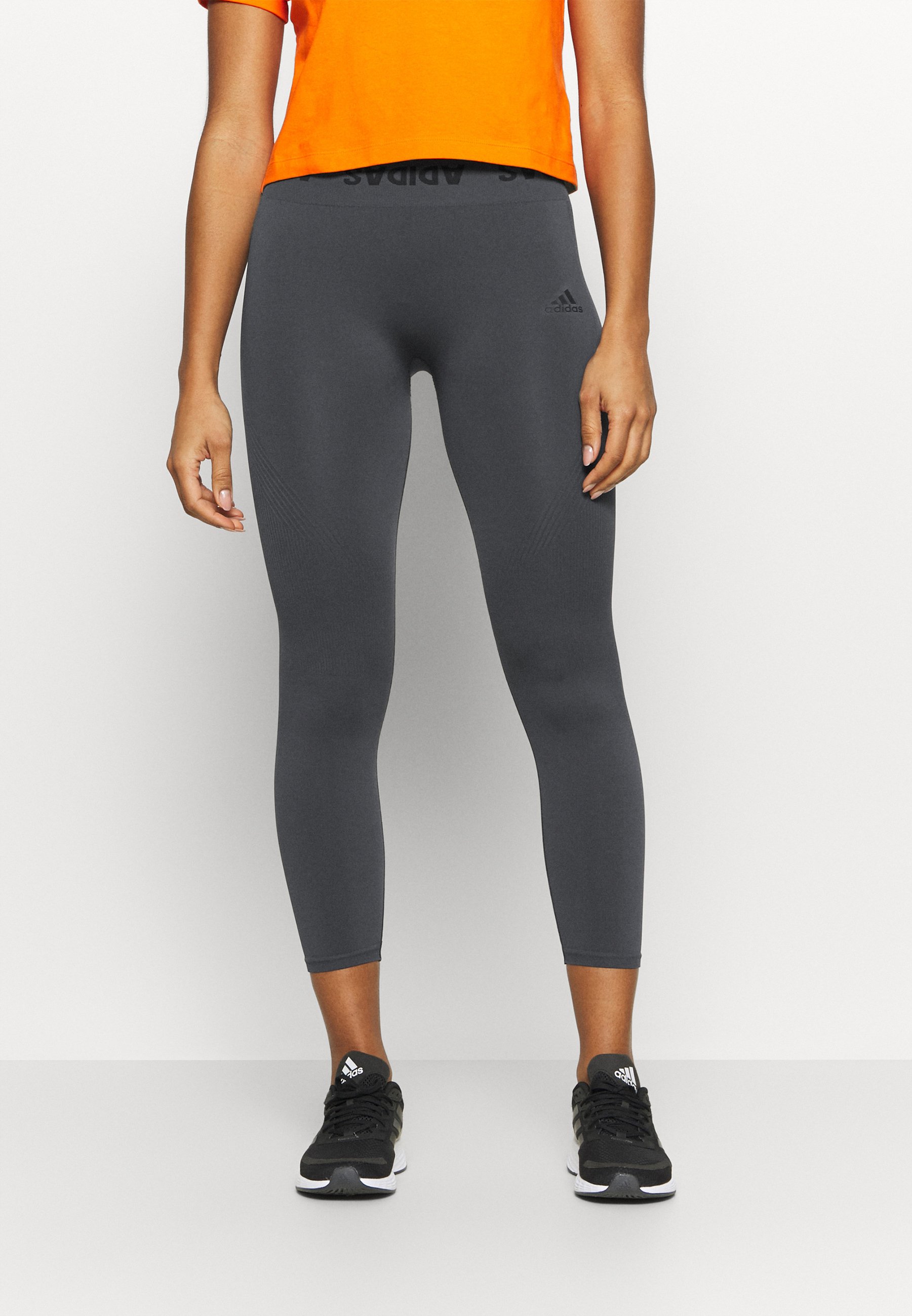 adidas Performance AEROKNIT 7/8 T TRAINING WORKOUT DESIGNED4TRAINING  PRIMEGREEN LEGGINGS FITTED - Legging - solid grey/antraciet - Zalando.nl