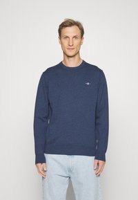 GANT - CLASSIC C NECK - Športni pulover - dark blue melange Miniaturna slika 1