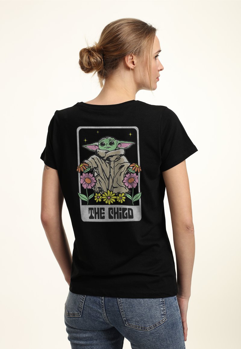 Star Wars MANDALORIAN THE CHILD FLORAL - Camiseta estampada - black