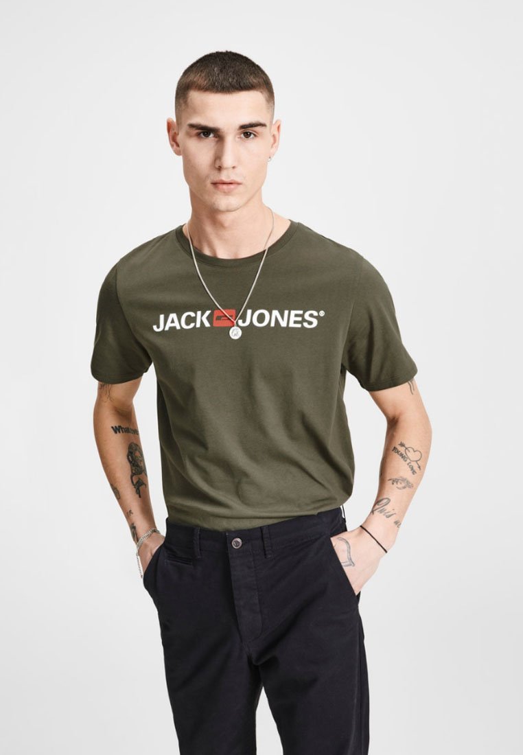Jack & Jones JJECORP LOGO CREW NECK  - Camiseta estampada -  olive night