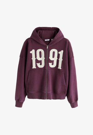 Next, REGULAR FIT - EDIT GRAPHIC ZIP THROUGH HOODIE - Zip-up sweatshirt - berry red