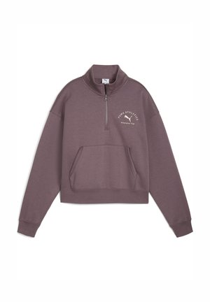 CLASS COMFORT HALF ZIP SHORT CREW  - Sweatshirt - raisin
