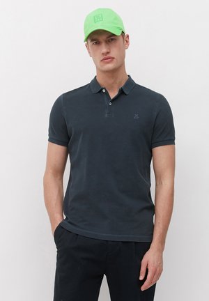 SHORT SLEEVE BUTTON PLACKET COLLAR AND CUFFS - Polo - dark navy