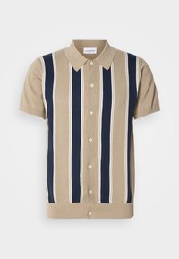POLO CARDIGAN - Chaqueta de punto - mid stone