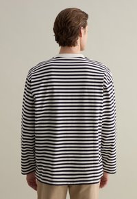 PIOMBO BOXY-FIT STRIPED - Langarmshirt - white blue