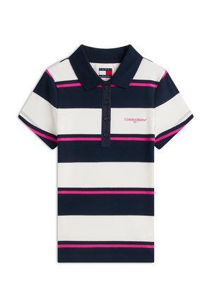 Tommy Jeans, SLIM SCRIPT - Πόλο - off white