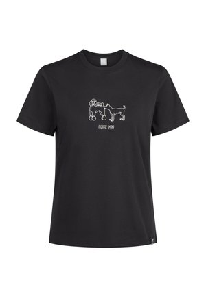 Iriedaily, IRIEDAILY T-SHIRT I LIKE U - Print T-shirt - black