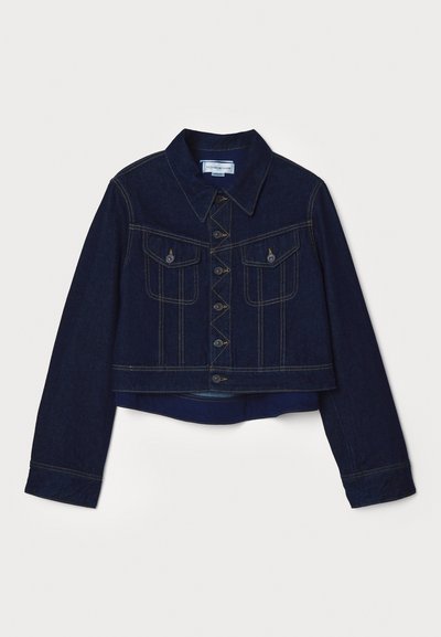 Victoria Beckham CROPPED JACKET - Džinsa auduma jaka - dark indigo rinse