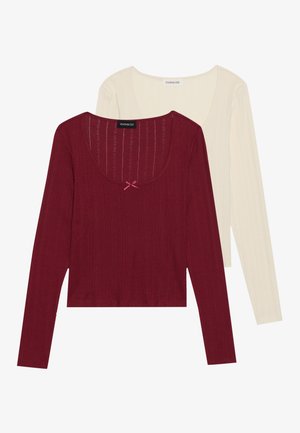 2 PACK - Langarmshirt - cabernet/egret