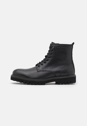 Lace-up ankle boots - black