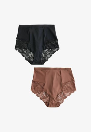Next, HIGH WAIST BRIEF FIT - TUMMY CONTROL LIGHT SHAPING KNICKERS 2 PACK - Briefs - black chocolate nude