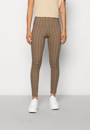 VILAURA LOU HIGH WAIST - Leggings - Trousers - mottled brown