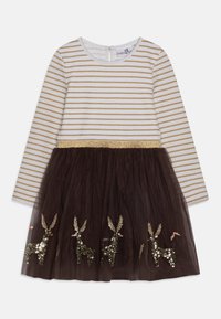 happy girls DRESS DETAILS SKIRT WITH SEQUIN REINDEERS - Vardagsklänning - gold