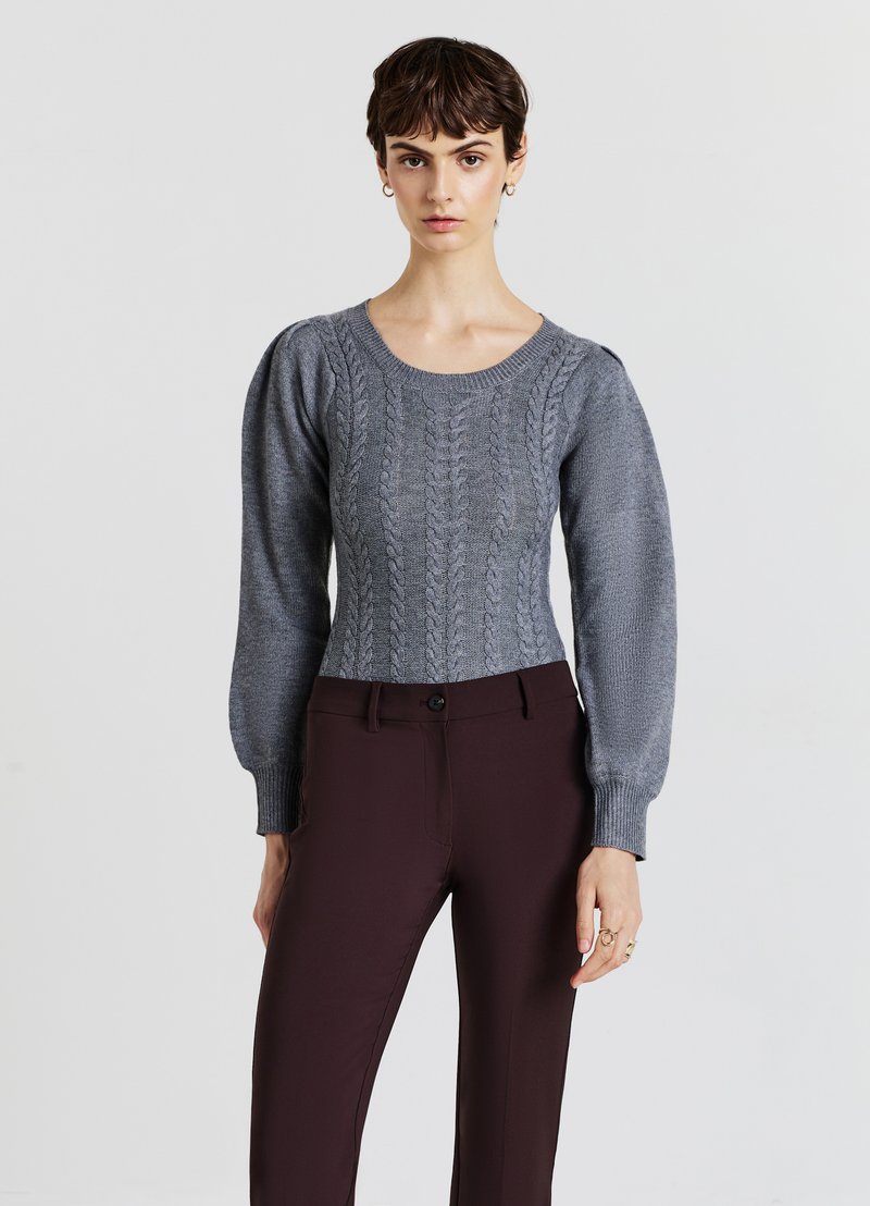 Calliope CON TRECCE - Maglione - grigio scuro melange