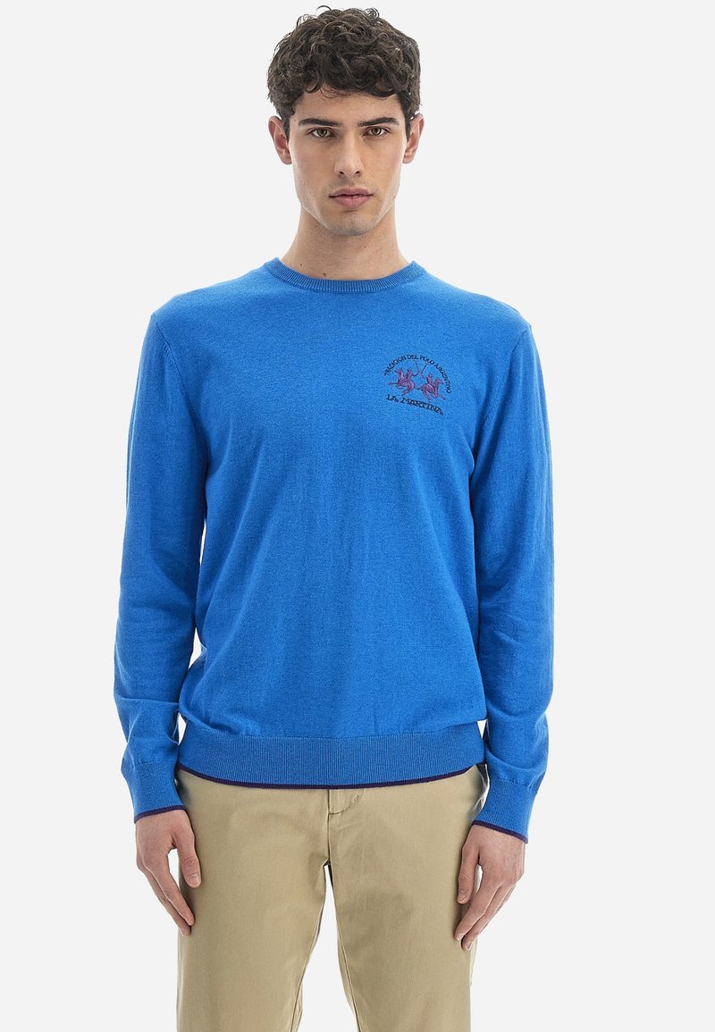 La Martina Blue Cotton Sweatshirt main image 1