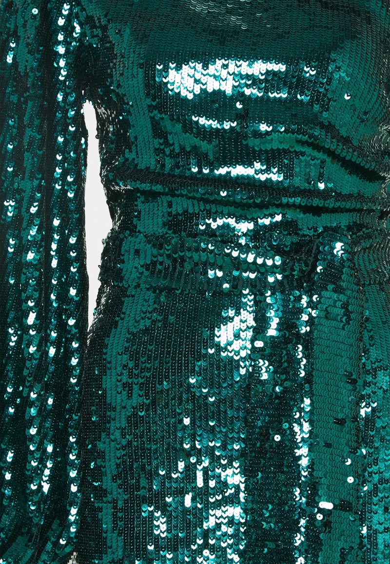 missguided emerald green dress Overlap Neck Satin Emerald Green A-line Long Prom Dress Formal Party Dress