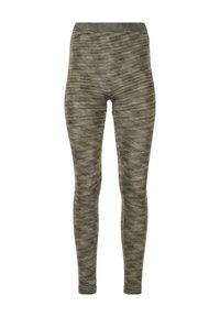 Leggings lavet af blød, strækbar stof med et marmorering grønt mønster. Høj talje og tætsiddende design. Glat tekstur over hele. 