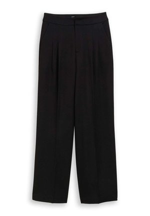 TOM TAILOR DENIM, WIDE LEG HOSE - Trousers - deep black